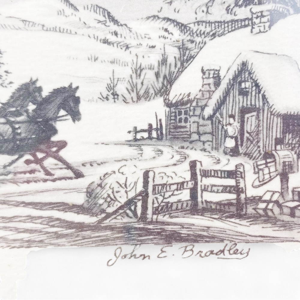 Vintage John E. Bradley Horse & Sleigh Print 4x6 - Picture 2 of 3